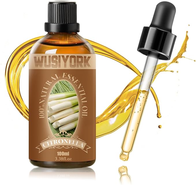 Citronella Essential Oil 100ML - 100% Pure and Natural Therapeutic Grade Oils for Aromatherapy Diffuser - 3.4 Fl Oz/Citronella