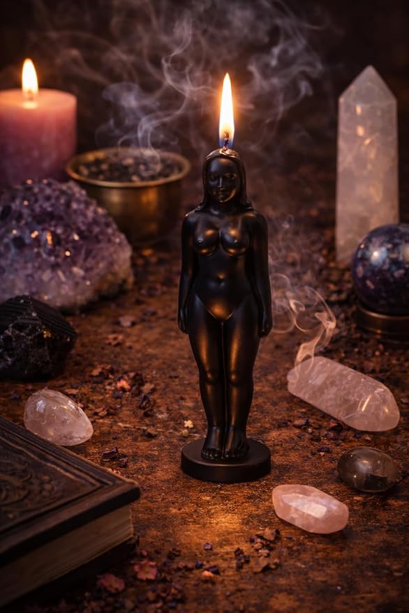 Black Female Body Candle – Protection, Energy Cleansing & Power Candle for Spiritual Rituals, Manifestation & Balance – Goddess Figure Decor Gift
