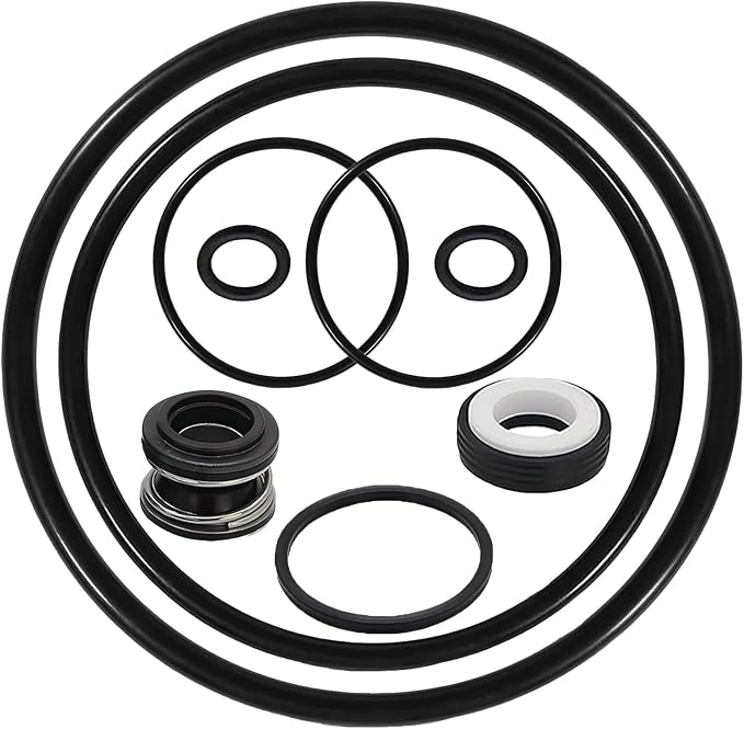 Pool Pump O-Ring Rebuild Kit Fit for Pentair SuperFlo & SuperMax Kit 78 -Includes PS-200 Shaft Seal, Lid O-Ring, Diffuser Quad Ring, Drain Plug O-Rings, Union O-Rings, Seal Plate O-Ring