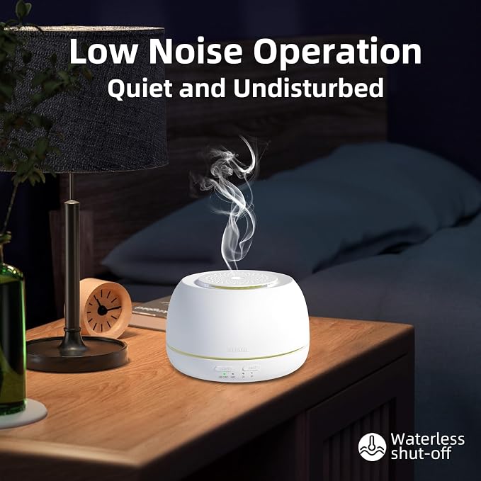 SEEDSEEL 300ML Essential Oil Diffuser - 8 Hours Run Time, Aromatherapy Diffuser with Remote Control, 7-Color LED Lights for Home, Bedroom