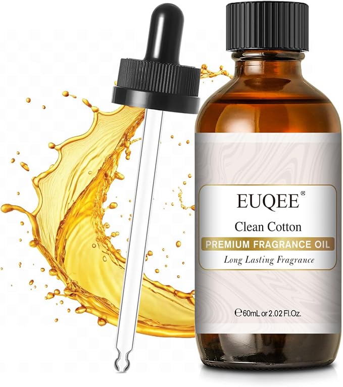 EUQEE Clean Cotton Fragrance Oil, 2.02 Fl oz/ 60ml Fragrance Oils for Diffuser, Candle Making, DIY Soap with Glass Dropper