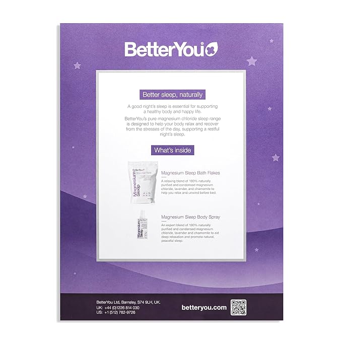 BetterYou The Wellness Collection - Magnesium Sleep for Unisex - 2 Pc 3.38oz Body Spray, 35.2oz Bath Salt
