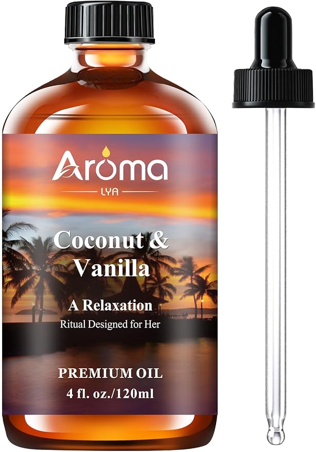 Coconut Vanilla Fragrance Oil, 4 Fl Oz | Scented Oil for Home Diffusers, Aromatherapy, DIY Soap