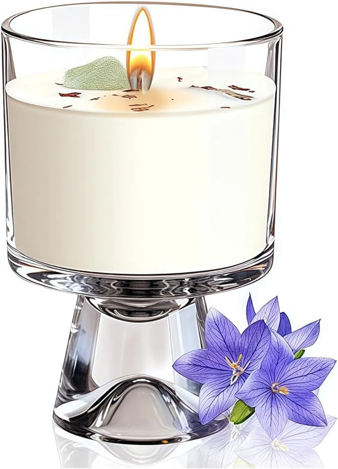 Gift for Mom, Natural Soy Candle, 48-Hour Long Burning Aromatherapy for Bedroom Bathroom Living Room Spa, Women Gifts Birthday Valentine House Warming Bridesmaid Gift (Bluebell Scented)