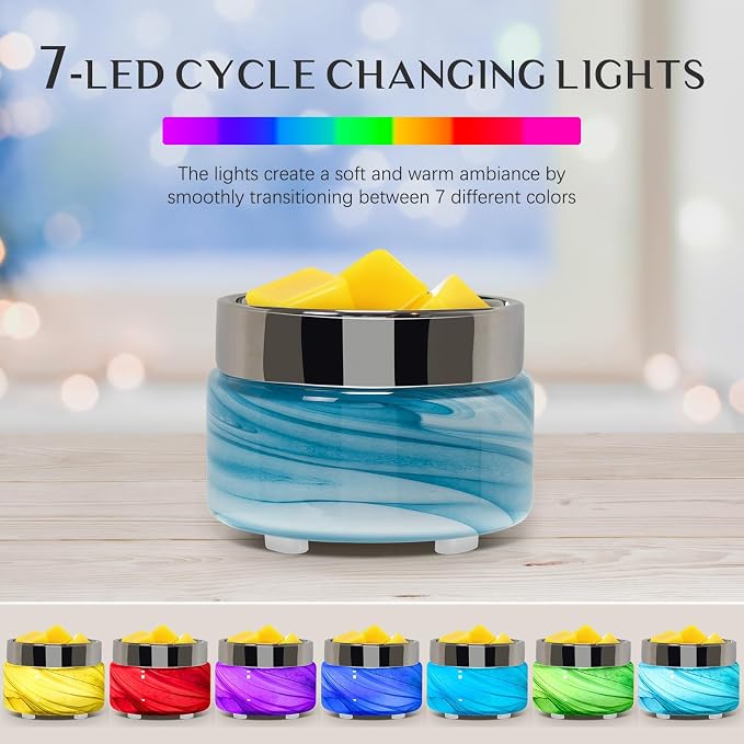 EQUSUPRO Wax Melt Warmer for Scented Wax Melts- Electric 4 in-1 Ceramic Candle Wax Warmer Burner Fragrance Wax Melter for Home Office Bedroom Living Room Decor & Gifts for Women