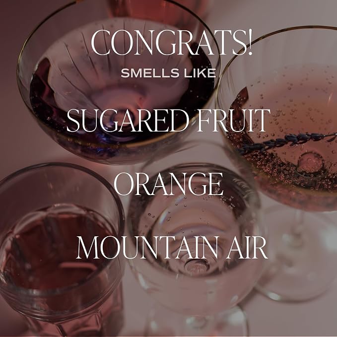 Sweet Water Decor, Congrats! Candle - New Job, Engagement, Graduation Gift - Tropical Fruits and Sugared Citrus Island Scented Soy Wax Candle - 9oz Clear Jar, 40 Hour Burn Time, Made in the USA
