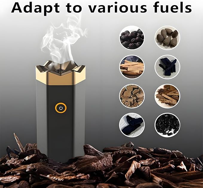 Luxury Electric Bakhoor Burner 2025 Portable USB Type-C Rechargeable Mini Incense Diffuser Arabic bakhoor Muslim Incense Holder for Car and Home,D Black