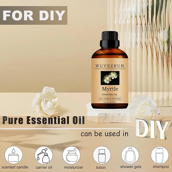 Myrtle Essential Oils, 60ML Pure and Natural Essential Oil for Aromatherapy Diffuser - Myrtle /2 Fl Oz