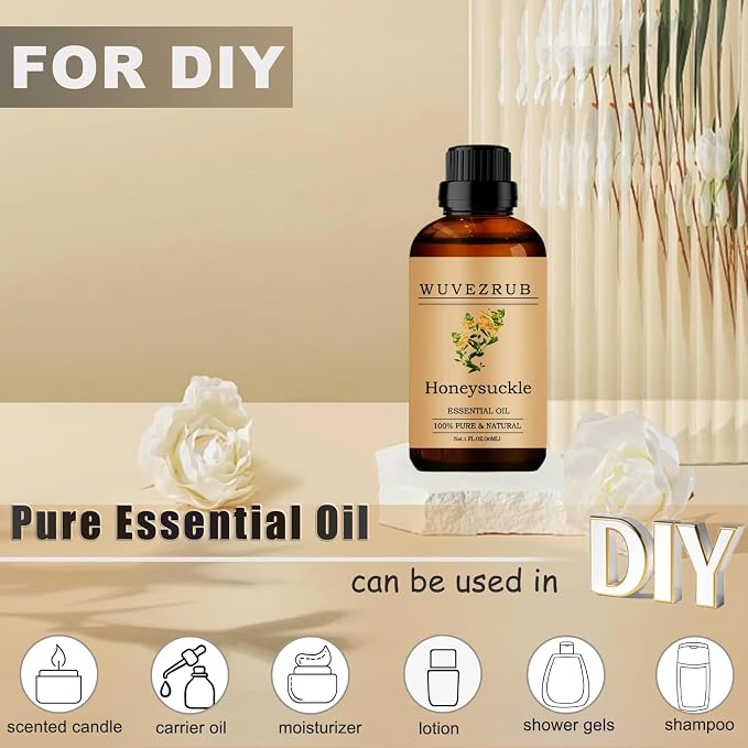 Honeysuckle Essential Oils, 30ML Pure and Natural Essential Oil for Aromatherapy Diffuser - Honeysuckle /1 Fl Oz