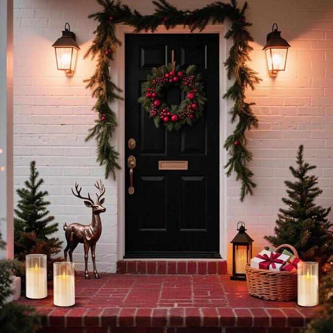 wemarry Flameless Candles Acrylic Glass Pillars 3" D x 6" H Battery Operated Flickering Candles Include 8-Key Remote with Timer Function 400+ Hours (Pure White, Warm Light 2 Pack)