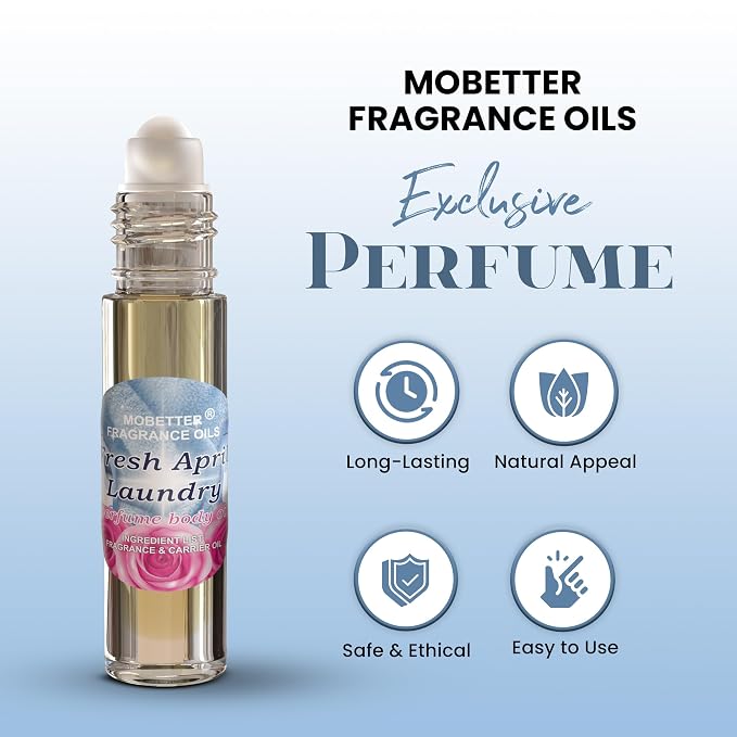 MOBETTER FRAGRANCE OILS Fresh April Laundry Perfume Body Oil Roll on Travel Size
