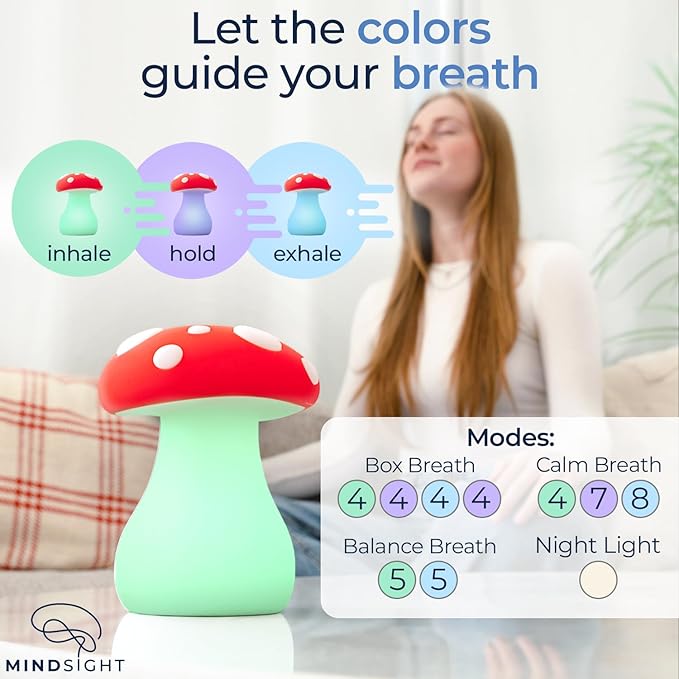 Mindsight 'Breathing Buddha' Guided Visual Meditation Tool for Mindfulness | Slow Your Breathing & Calm Your Mind for Stress & Anxiety Relief | Perfect for Adults & Kids | USB Rechargeable