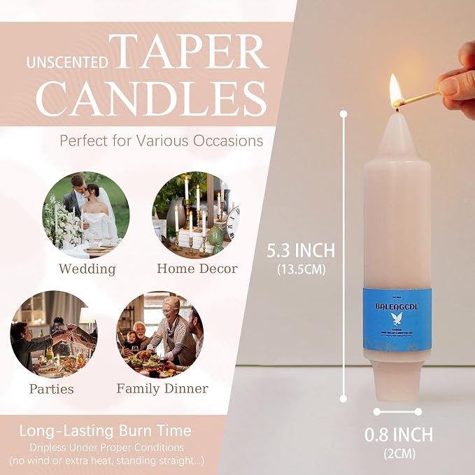 Smokeless Candlesticks Short Taper Candle,Unscented 5 Inches Gradient Brown Candle Sticks Dripless Tapered Candles for Home Décor Gifts