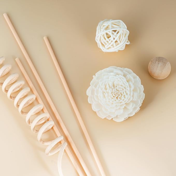 Reed Diffuser Stick,WUTAOBON 10Pcs 10Inch Natural Rattan Flower Reed Fragrance Diffuser Set, Fragrance Diffuser Replacement Rattan Sticks Home Decor (Primary Color)