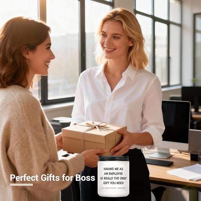 Funny Boss Gifts for Women, Men - Best Bosses Gifts for Boss Lady, Female, Male, Manager, Christmas, Boss's Day, Birthday, Appreciation Gift - Lavender Scented Soy Wax Candle