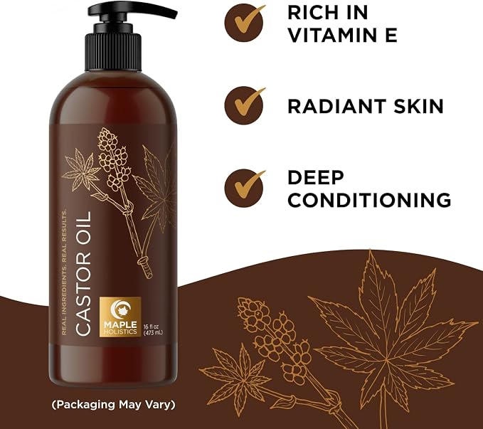 Refreshing Set - Pure Rosemary Essential Oil & Castor Oil for Hair, Skin, Nails, Eyebrows & Dry Scalp