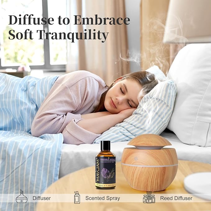 MAYJAM 100ML/3.38FL.OZ Parma Violet Fragrance Oils with Glass Dropper, Essential Oils for Diffusers for Home, Long Lasting Scented Oils for Diffusers Soap Candle Making