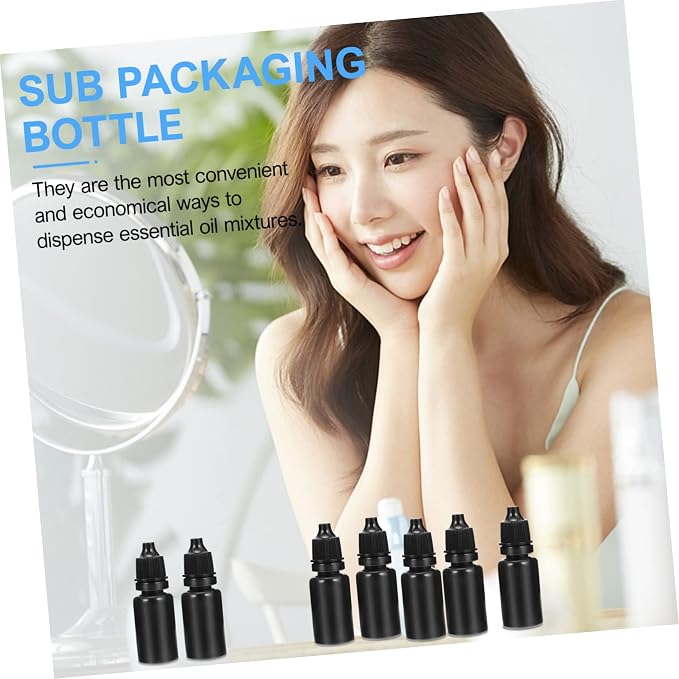 MERRYHAPY 50pcs Refillable Dropper Bottles Portable Empty Containers for Travel Leak Liquid Storage for Beauty and Daily Use