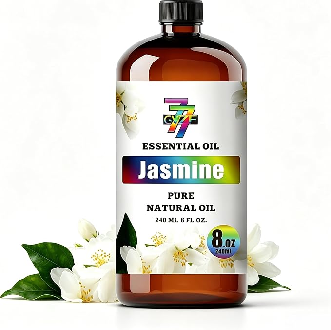 Jasmine Essential Oil, Jasmine Oils, for Diffuser, Humidifier, DIY Candles, Soap, Bedroom, Gift, Essential Oil, GV77ZF Jasmine Fragrance Oil - 8 fl oz (240 ml)