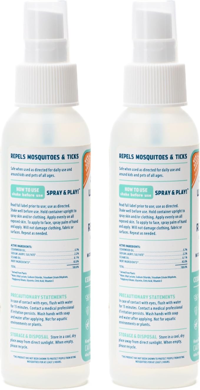 Wondercide - Mosquito, Tick, and Insect Repellent with Natural Essential Oils - DEET-Free Bug Spray and Killer - Safe for Family - Cedarwood 4-Pack of 4 oz Bottle