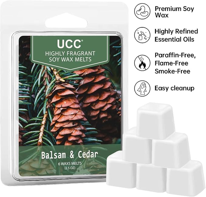 UCC Plant Based All Natural Wax Melts, Strong Fragrance, Long Lasting Premium Soy Scented Melts Cubes, Wax Melts Tarts, Colored Wax Melt - 4 Pack