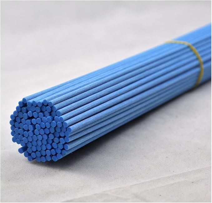100 Pieces Fiber Reed Diffuser Replacement Refill Sticks (8" x 3mm, Ice Blue)