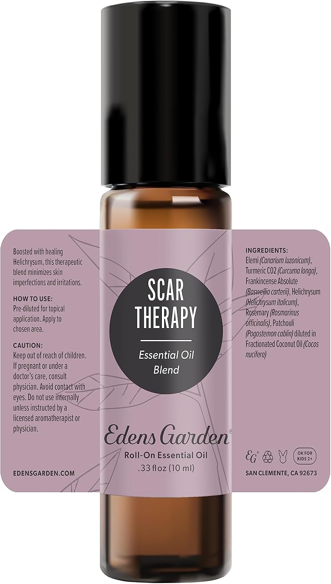 Edens Garden Scar Therapy Essential Oil Roll-On Blend- 100% Pure Premium Grade, Natural, Therapeutic, Aromatherapy, Kid & Skin Safe, The Best for Body, Face, Wellness Pre-Diluted 10 ml (.33 fl oz)