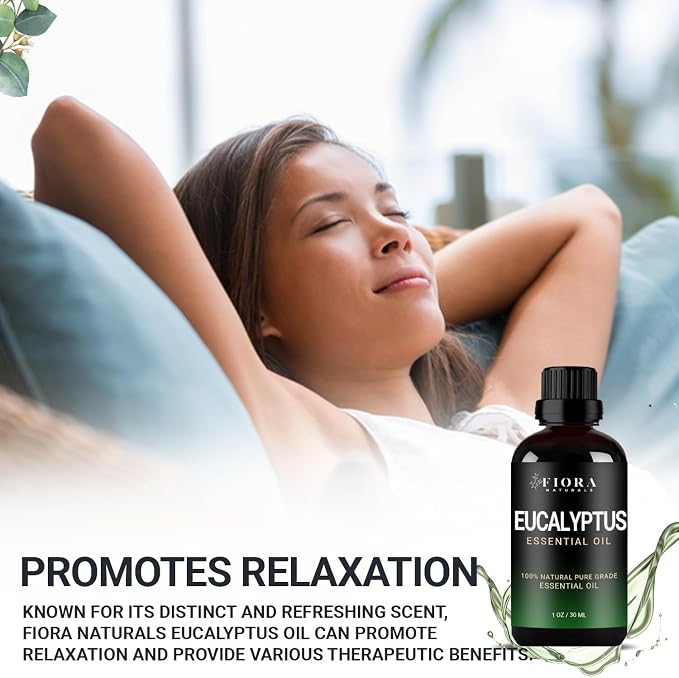 Eucalyptus Essential Oil - 100% Pure Eucalyptus Oil for Diffuser, Humidifier, Sinus, Cold, and Aromatherapy - Natural Oil for Skin, Hair, Scalp and Massage