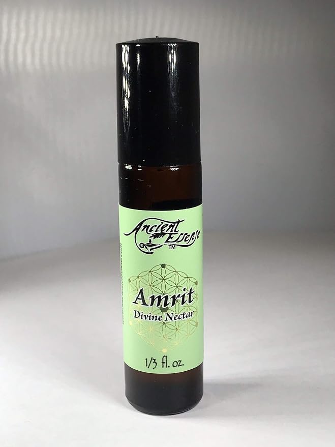 Ancient Essence Amrit Divine Nectar Roll On Essential Oil Calming Soothing Spirit Uplifting Best for Meditation & Relaxation (1/3 FL OZ)