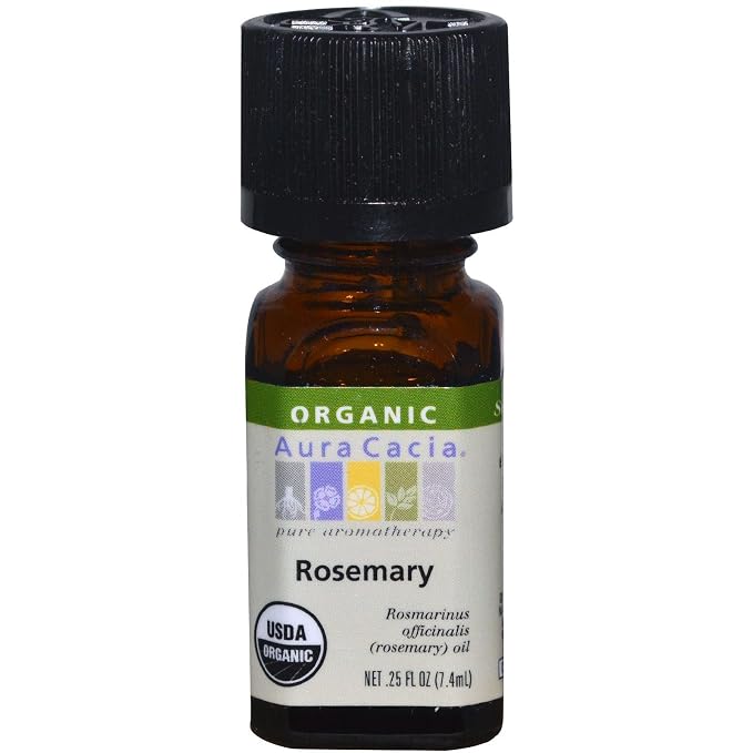 Aura Cacia Aromatherapy Rosemary Essential Oil Organic 0.25 Oz. Bottle