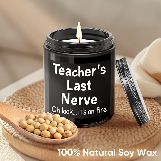 Kedofa Teacher Appreciation Gifts, Teacher Christmas Birthday Retirement Thanksgiving Teachers' Day Gifts - Teacher’s Last Nerve Scented Candle