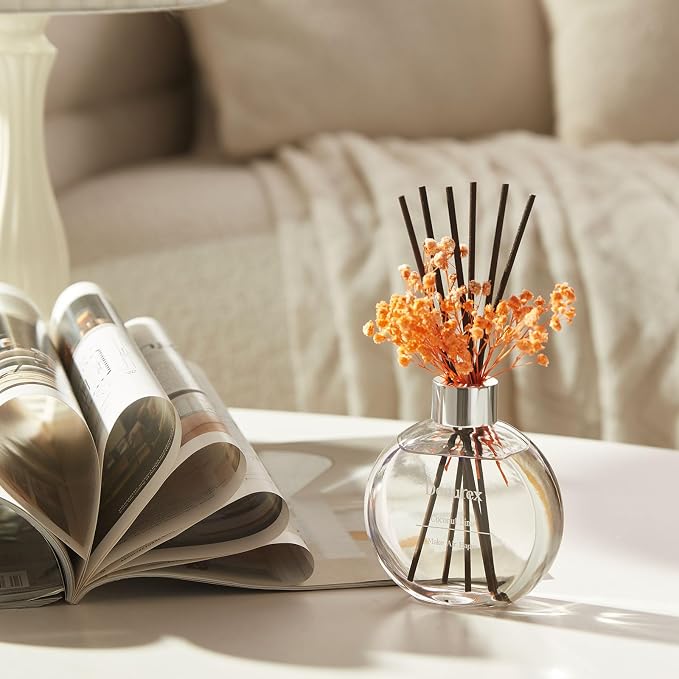 Flower Reed Diffuser Set 5.07oz Coconut Lime Scent Diffuser with Sticks Home Fragrance Reed Diffuser for Bathroom Shelf Decor