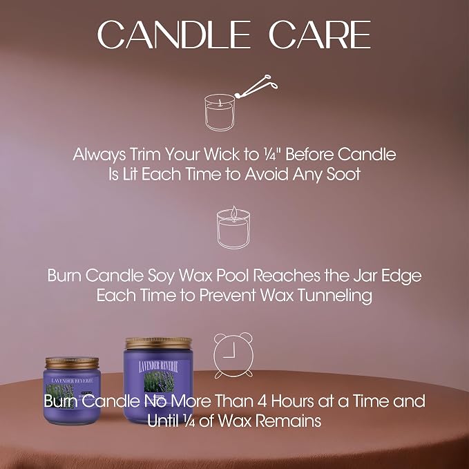 Lavender Scented Candles, 4oz Jar Aromatherapy Soy Wax Candle for Home, Candles Gifts for Women Mom, Fragrance Ideal for Relaxation Stress Relief & Meditation