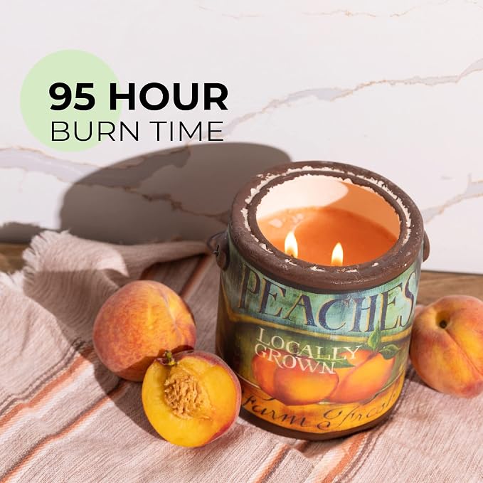 A CHEERFUL GIVER 95hr 20oz Scented Candle - Juicy Peach - Multi-Wick Glass Candle - Gifts For Men and Women