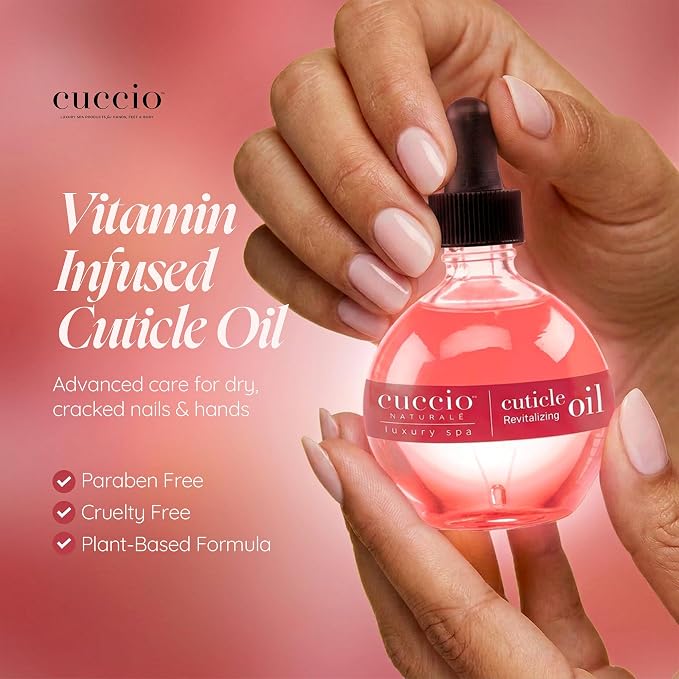 Cuccio Naturale Pomegranate & Fig Revitalizing Cuticle Oil, Lightweight Fast-Absorbing Hydrating Nail & Cuticle Conditioner, Cold-Pressed Oils + Vitamin E, 2.30 Fl Oz