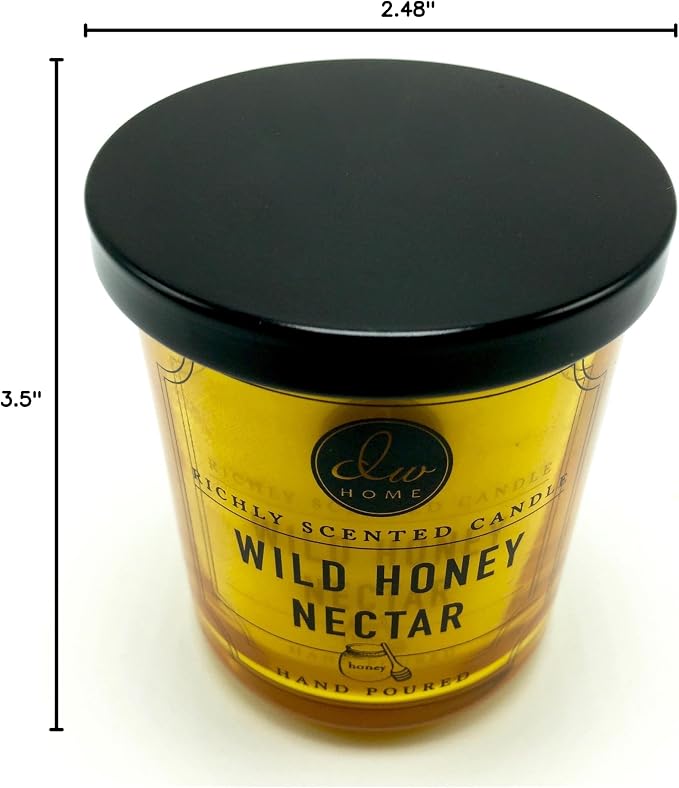 Dw Home Wild Honey Nectar Richly Scented Candle Small Single Wick, Yellow , 4 oz