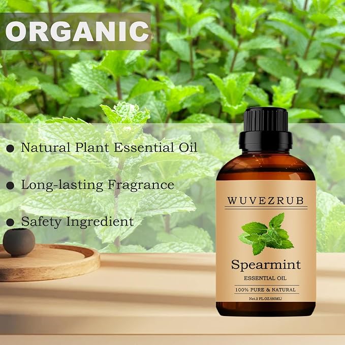 Spearmint Essential Oils, 60ML Pure and Natural Essential Oil for Aromatherapy Diffuser - Spearmint /2 Fl Oz
