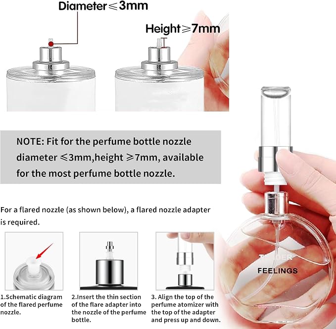 MUB 5ml Perfume Travel Refillable Atomizer Bottle Glass Liner Top-Filling Leak-Proof Spray Bottle Atomizer Sprayer for Perfume Cologne Mini Travel Size Empty Pocket Portable for Outgoing