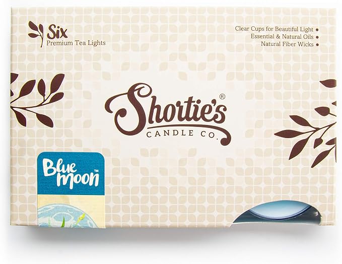 Blue Moon Premium Tealight Candles - Highly Scented with Essential Oils - 6 Blue Tea Lights - Beautiful Candlelight - Made in the USA - Fresh & Clean Collection
