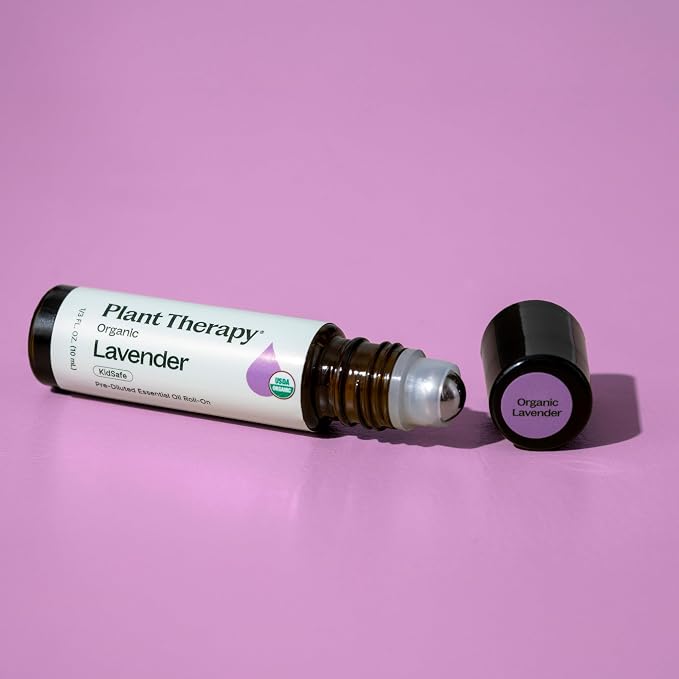 Plant Therapy Organic Lavender Essential Oil 10 mL (1/3 oz), 100% Pure, Pre-Diluted Roll-On, Soothing Aromatherapy for Deep Sleep and Relaxation
