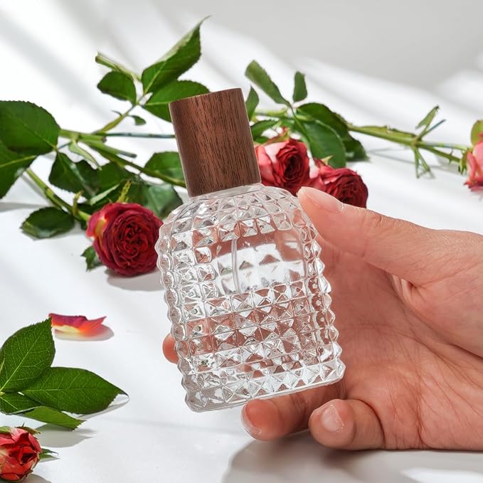 50ml/1.7 Oz Glass Spray Bottle Perfume Atomizer,Perfume Travel Refillable Spray Bottle Empty with 3 Kinds of Dispenser (A4)