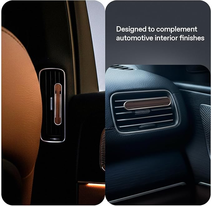 MOOD Car Air Freshener, Premium Wood and Metal Automotive Vent Clip Diffuser, Car Accessory Gift, Gadget, Stocking Stuffer - Gunmetal