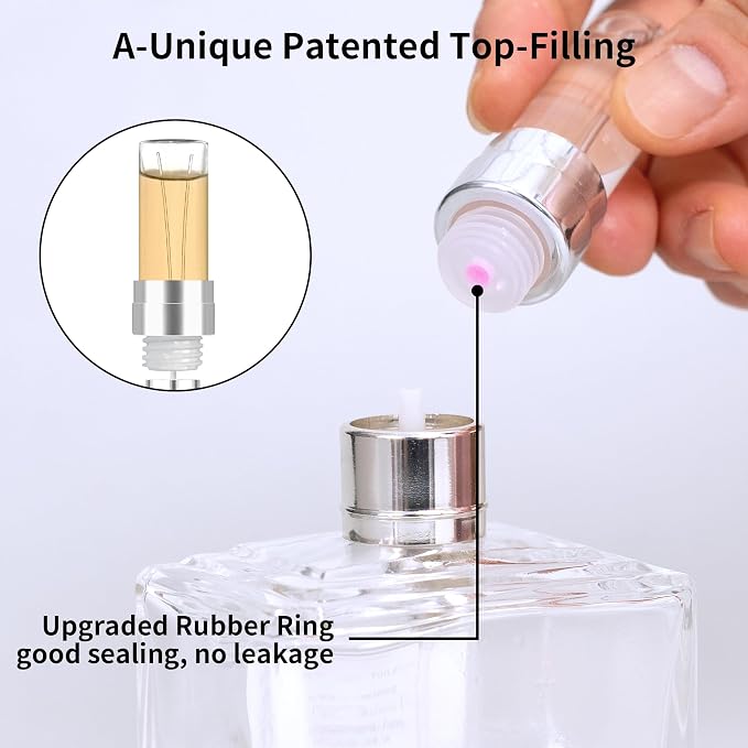 MUB 5ml Perfume Travel Refillable Atomizer Bottle Glass Liner Top-Filling Leak-Proof Spray Bottle Atomizer Sprayer for Perfume Cologne Mini Travel Size Empty Pocket Portable for Outgoing
