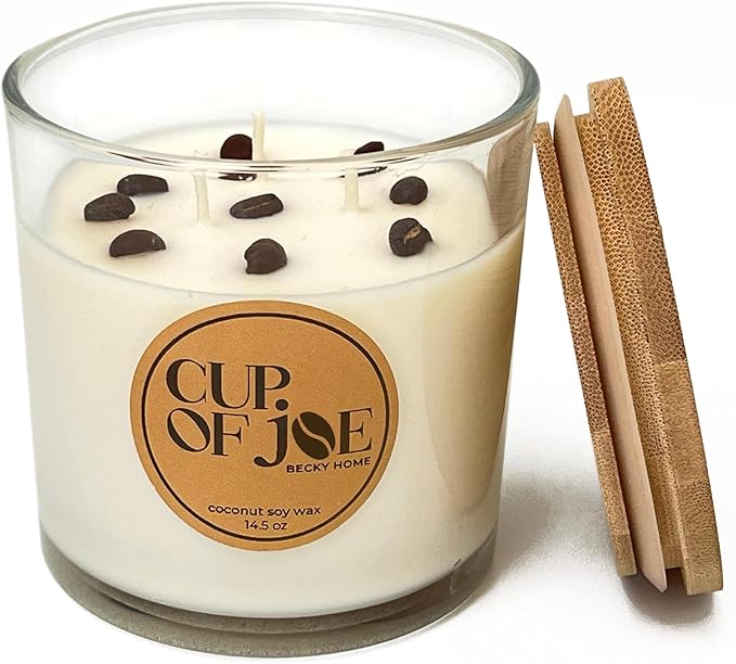 3 Wick Candle, 14.5oz Coffee Scented, Espresso Candles, Roast Coffee, Macchiato Candle, Large Jar Candles for Women, Gift for Men and Women