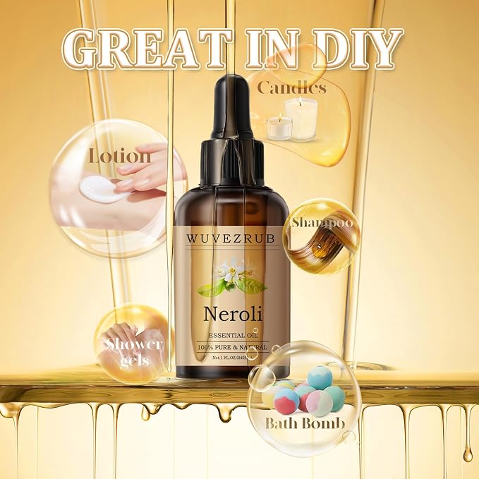 Neroli Essential Oil 120ML - 100% Pure and Natural Oils for Aromatherapy Diffuser - 4 Fl Oz/Neroli