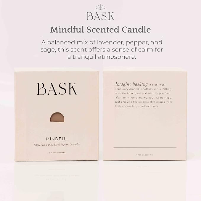 Relaxing Candles for Home by BASK - Scented Candles - Winter Candles - Gifts for Women and Men - Scent: Mindful