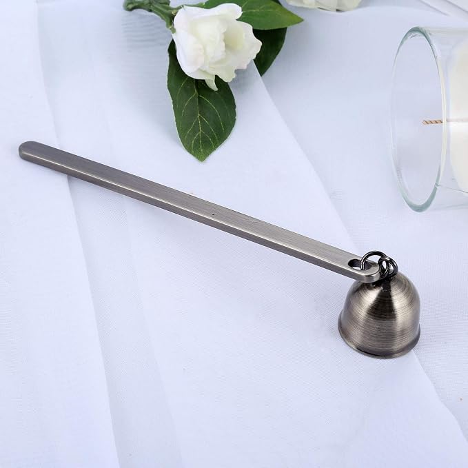 MUXSAM 1-Pack Candle Extinguisher Snuffer, Bell-Shaped Candle Candlesnuffers Stainless Steel Wick Flame Snuffer Candle Accessory Tools Gift for Candle Lovers(Antique Bronze)