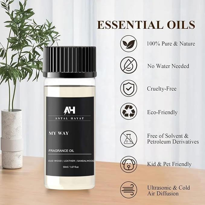 My Way Diffuser Oil 50ml – Hotel Scent for Home, Waterless & Cold Air Diffusers - Luxury Hotel Inspired Aromatherapy Scent Diffuser Oil - Home Luxury Scents - Essential Oils Air Freshener