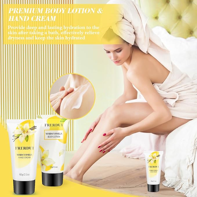 Birthday Gifts for Women, Relaxing Spa Gift Baskets for Women, Warm Vanilla Self Care Bath and Body Gift Set Care Package for Her Wife Mom Female Friends Bestie Sister Mothers Day Gifts