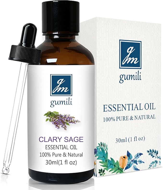 GM Gumili Clary Sage Essential Oil 1 oz-100% Pure & Undiluted Clary Sage Oil for Diffuser, Skin, Massage, DIY